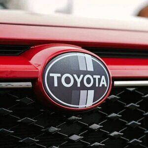 Toyota RAV4 Front Vintage Grey Heritage Stripes Emblem Vinyl Overlay 2016-2024